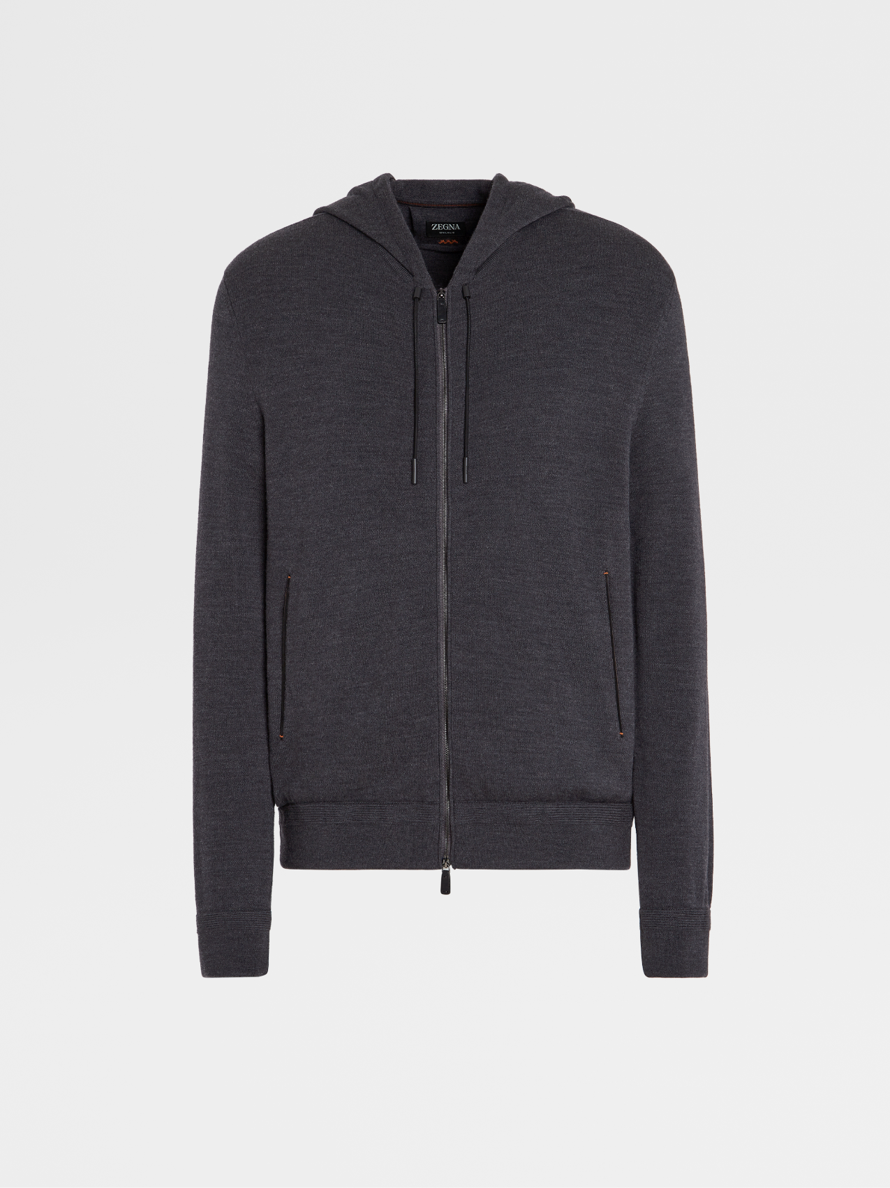 Dark Grey 12milmil12 Wool Full Zip Hoodie